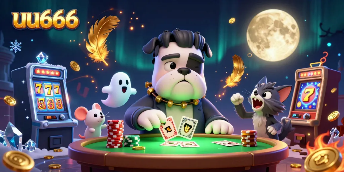 uu666 engages players with a thrilling 3D scene of unique characters at a spooky casino