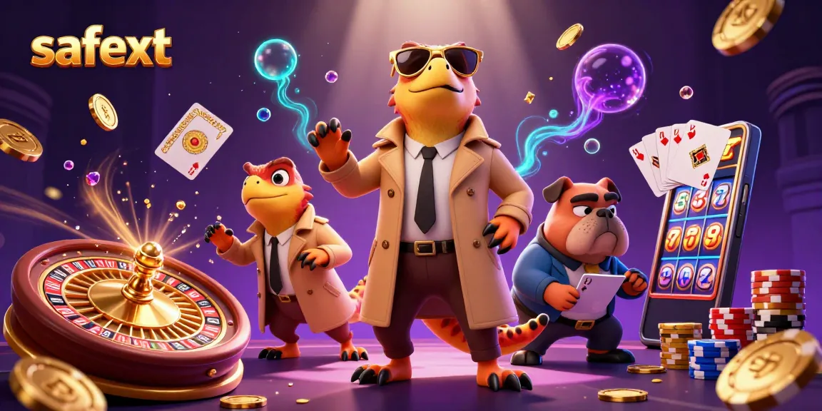 Experience the thrilling VIP entrance at safetxt casino, featuring playful raptors and an alert bouncer.